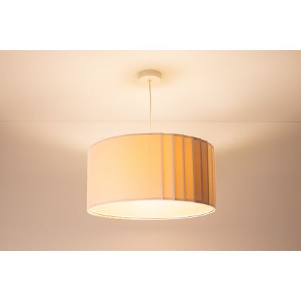 Riippuvalaisin johdolla STRIPES 1xE27/60W/230V, Ø 60 cm, kermanvärinen