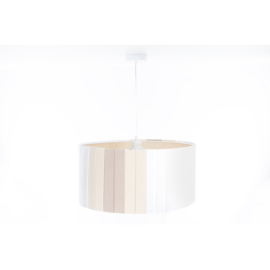 Riippuvalaisin johdolla STRIPES 1xE27/60W/230V, Ø 60 cm, kermanvärinen
