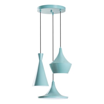 Riippuvalaisin johdolla TOM 3xE27/40W/230V sininen