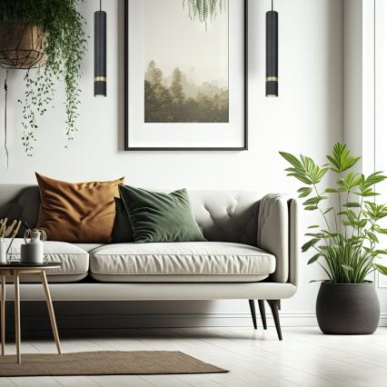 Riippuvalaisin JOKER 1xGU10/25W/230V musta/kulta