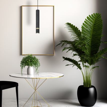 Riippuvalaisin JOKER 1xGU10/25W/230V musta/kulta