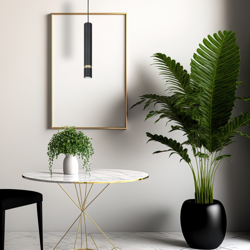 Riippuvalaisin JOKER 1xGU10/25W/230V musta/kulta