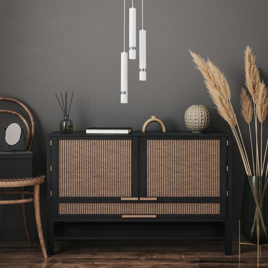 Riippuvalaisin JOKER 3xGU10/8W/230V  valkoinen/kiiltävä kromi