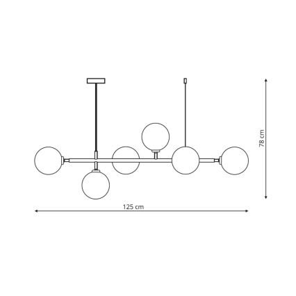 Riippuvalaisin kaapelilla ALISA 6xE14/40W/230V, musta