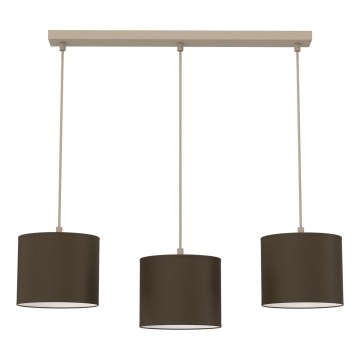 Riippuvalaisin kaapelilla ARDEN 3xE27/15W/230V beige/ruskea