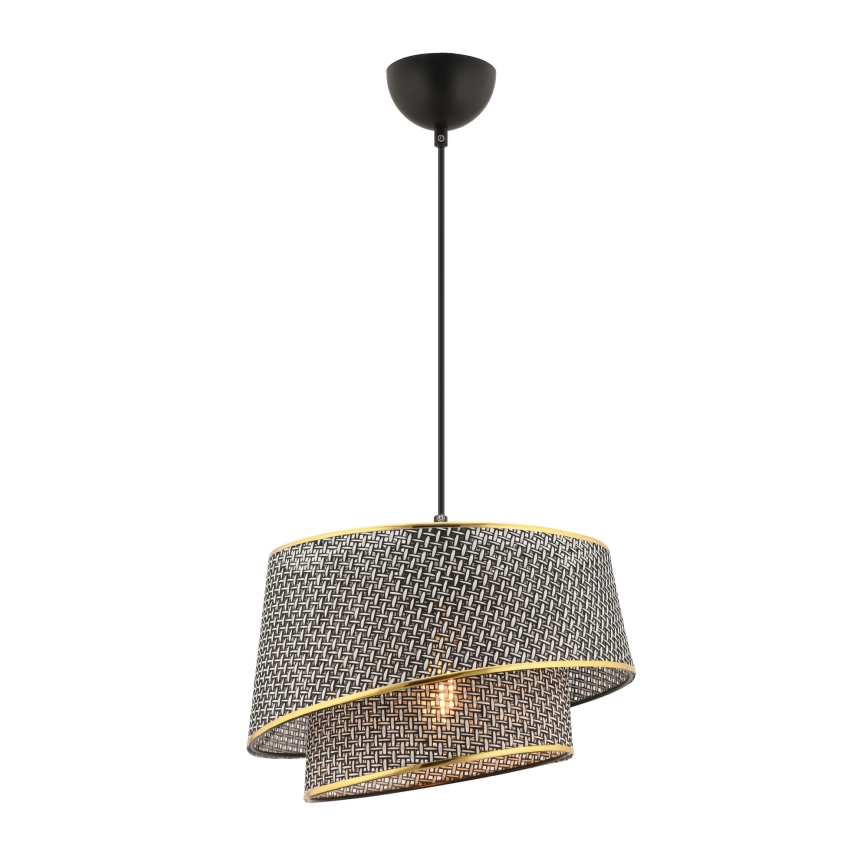 Riippuvalaisin kaapelilla BARETTE 1xE27/60W/230V harmaa/kultainen