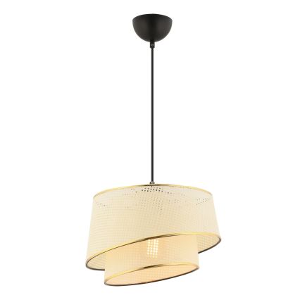 Riippuvalaisin kaapelilla BARETTE 1xE27/60W/230V kermanvärinen/kultainen