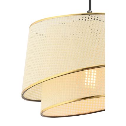 Riippuvalaisin kaapelilla BARETTE 1xE27/60W/230V kermanvärinen/kultainen