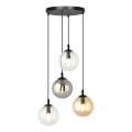 Riippuvalaisin kaapelilla COSMO 4xE14/10W/230V halkaisija 40 cm musta/kirkas/savunharmaa/beige