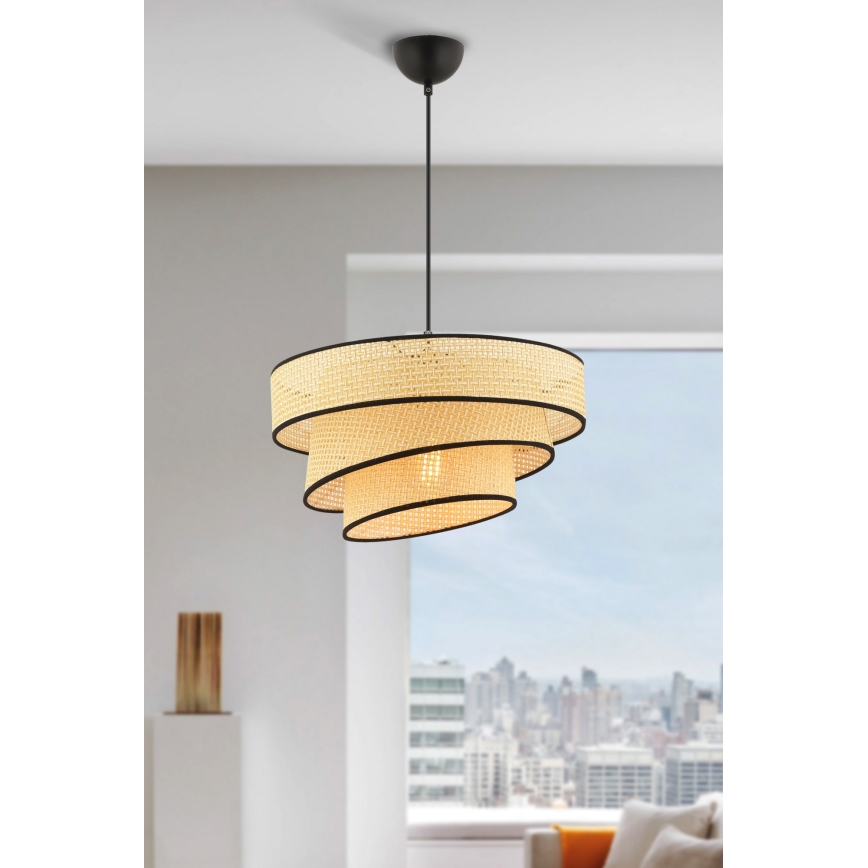 Riippuvalaisin kaapelilla COUPER 1xE27/60W/230V beige/musta