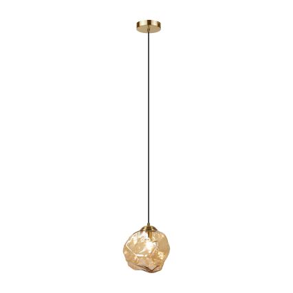 Riippuvalaisin kaapelilla CRISTAL 1xE14/15W/230V messinki/savunvärinen beige