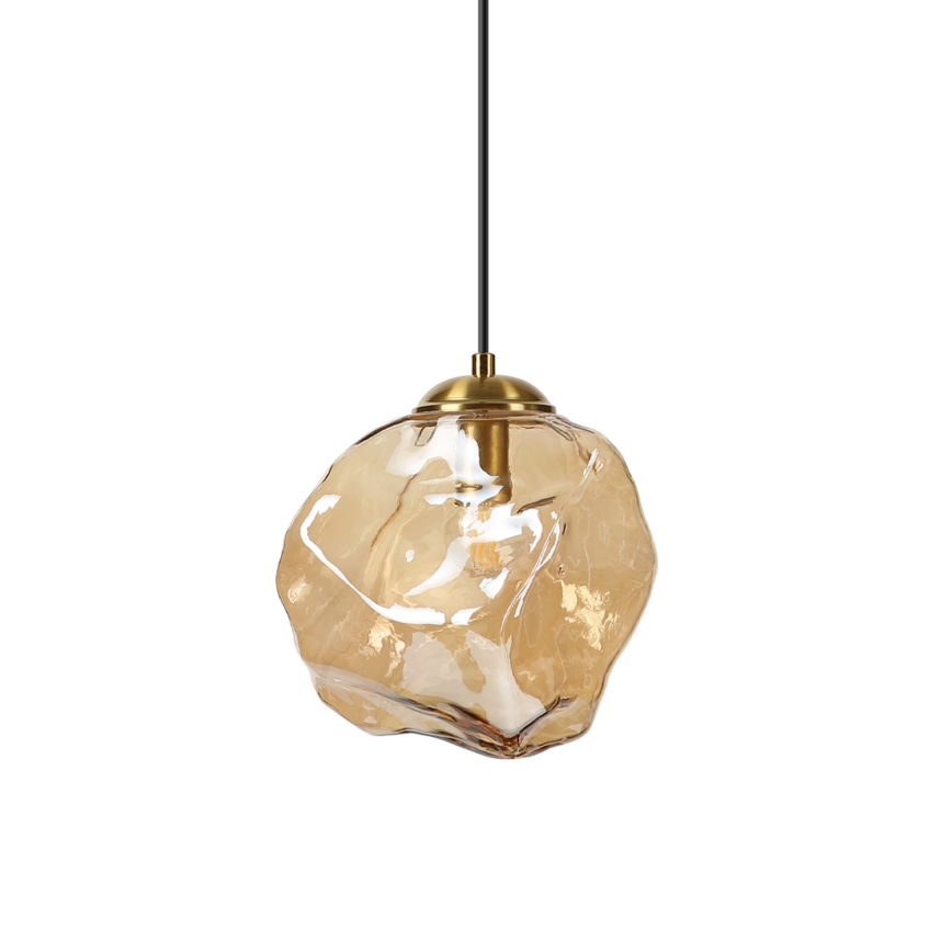 Riippuvalaisin kaapelilla CRISTAL 1xE14/15W/230V messinki/savunvärinen beige