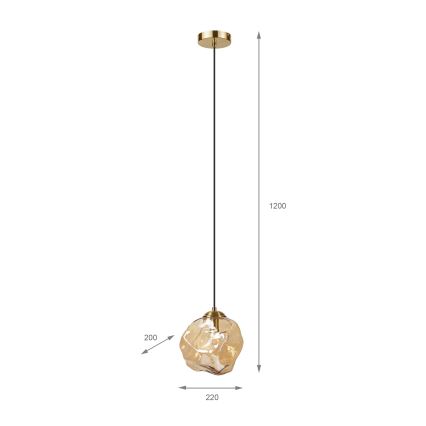 Riippuvalaisin kaapelilla CRISTAL 1xE14/15W/230V messinki/savunvärinen beige