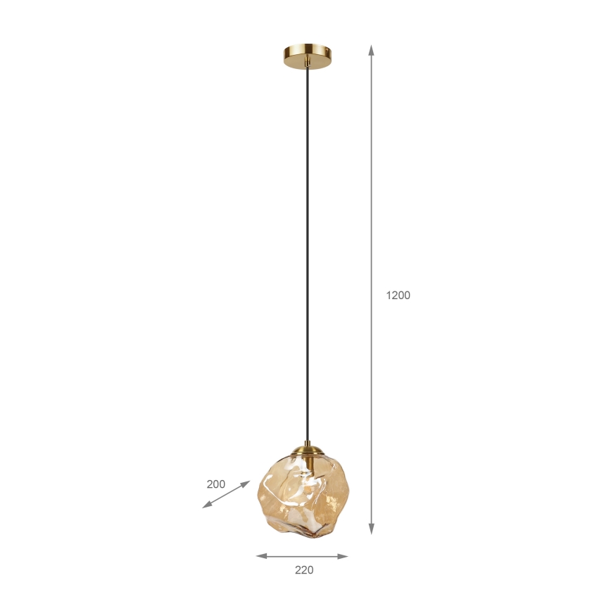 Riippuvalaisin kaapelilla CRISTAL 1xE14/15W/230V messinki/savunvärinen beige