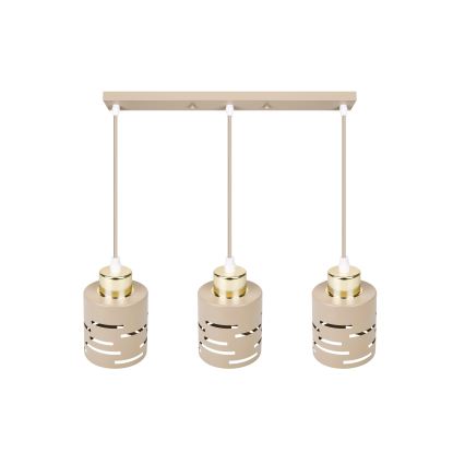 Riippuvalaisin kaapelilla ELEN 3xE27/35W/230V beige/kulta