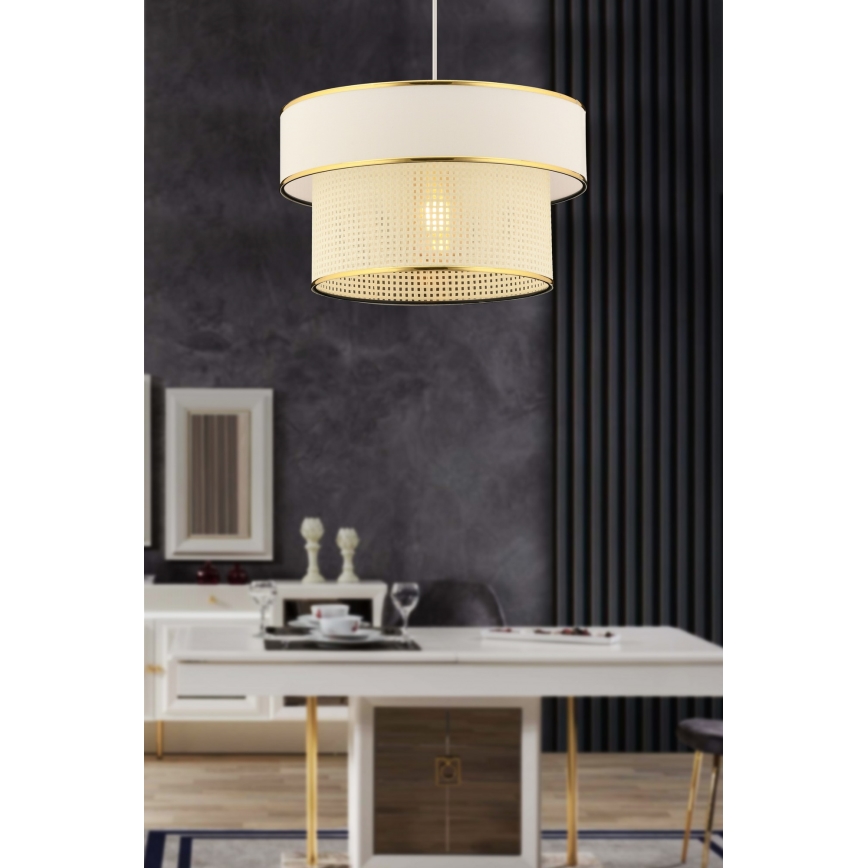 Riippuvalaisin kaapelilla ERO 1xE27/60W/230V kerma/kulta