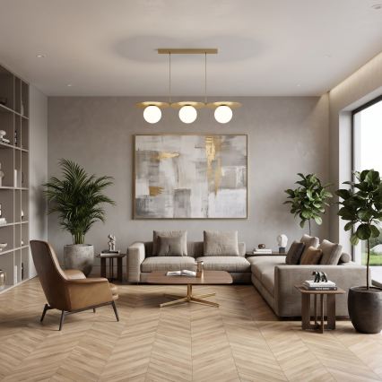 Riippuvalaisin kaapelilla FLAT 3xE27/15W/230V kullanvärinen