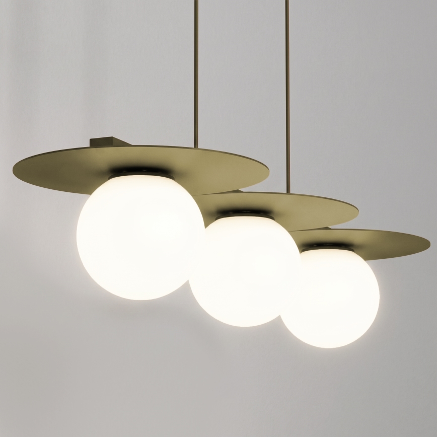 Riippuvalaisin kaapelilla FLAT 3xE27/15W/230V kullanvärinen