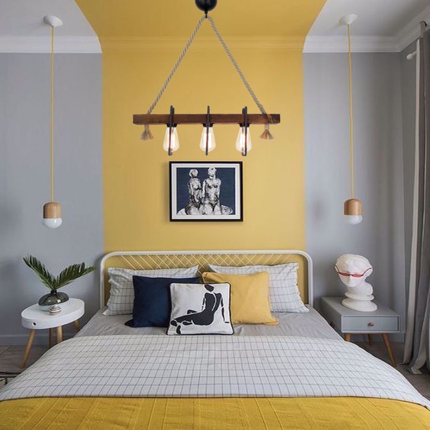 Riippuvalaisin kaapelilla KUTUK 3xE27/40W/230V mänty