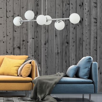 Riippuvalaisin kaapelilla MADDIE 6xE14/5W/230V kiiltävä kromi