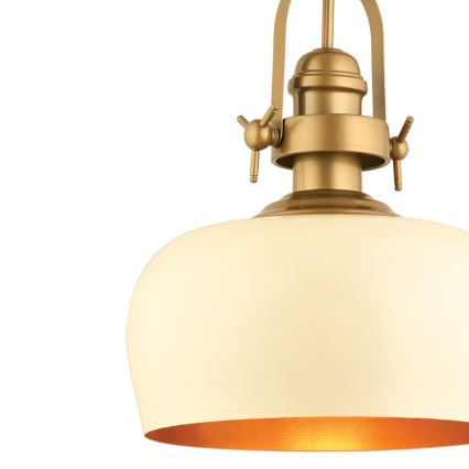 Riippuvalaisin kaapelilla MONZA 1xE27/40W/230V Ø 30 cm kerma/pronssi