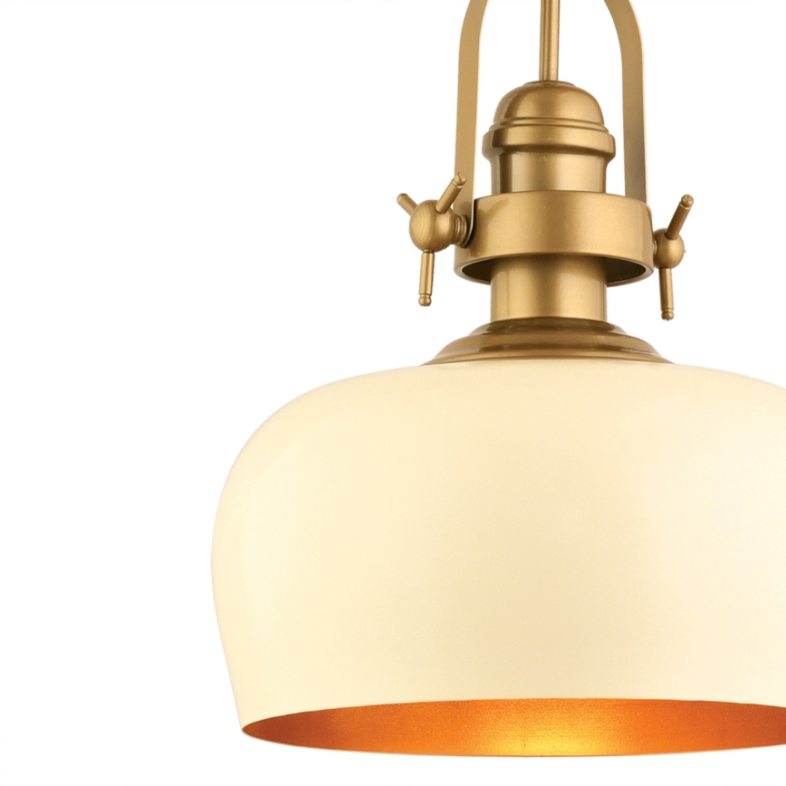 Riippuvalaisin kaapelilla MONZA 1xE27/40W/230V Ø 30 cm kerma/pronssi