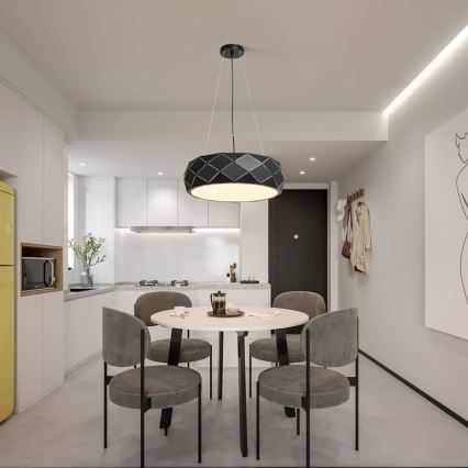 Riippuvalaisin kaapelilla REUS 3xE27/40W/230V Ø47 cm musta