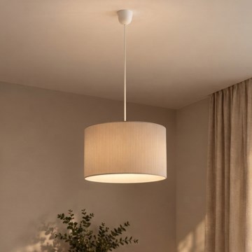 Riippuvalaisin kaapelilla SIRJA PLISADO 1xE27/15W/230V Ø 35 cm kermanvärinen