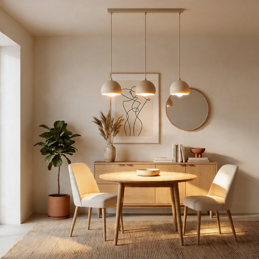 Riippuvalaisin kaapelilla SOOL 3xE27/15W/230V beige