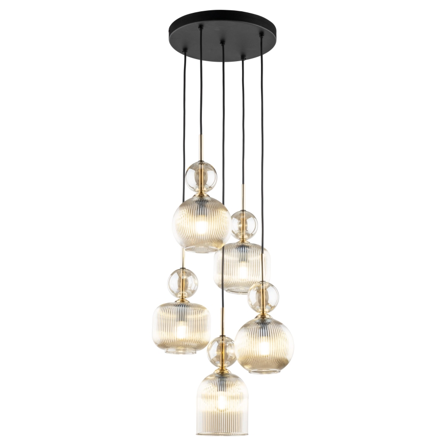 Riippuvalaisin kaapelilla SOPHIA 5xE14/10W/230V musta/savunbeige