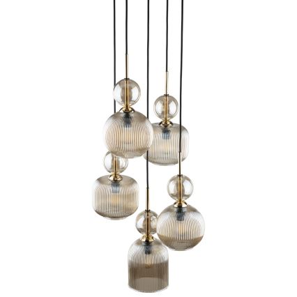 Riippuvalaisin kaapelilla SOPHIA 5xE14/10W/230V musta/savunbeige