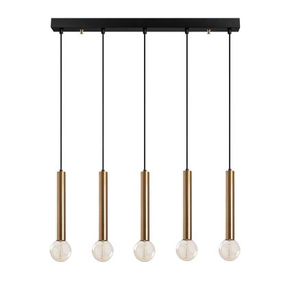 Riippuvalaisin kaapelilla TEMPO 5xE27/40W/230V kultainen