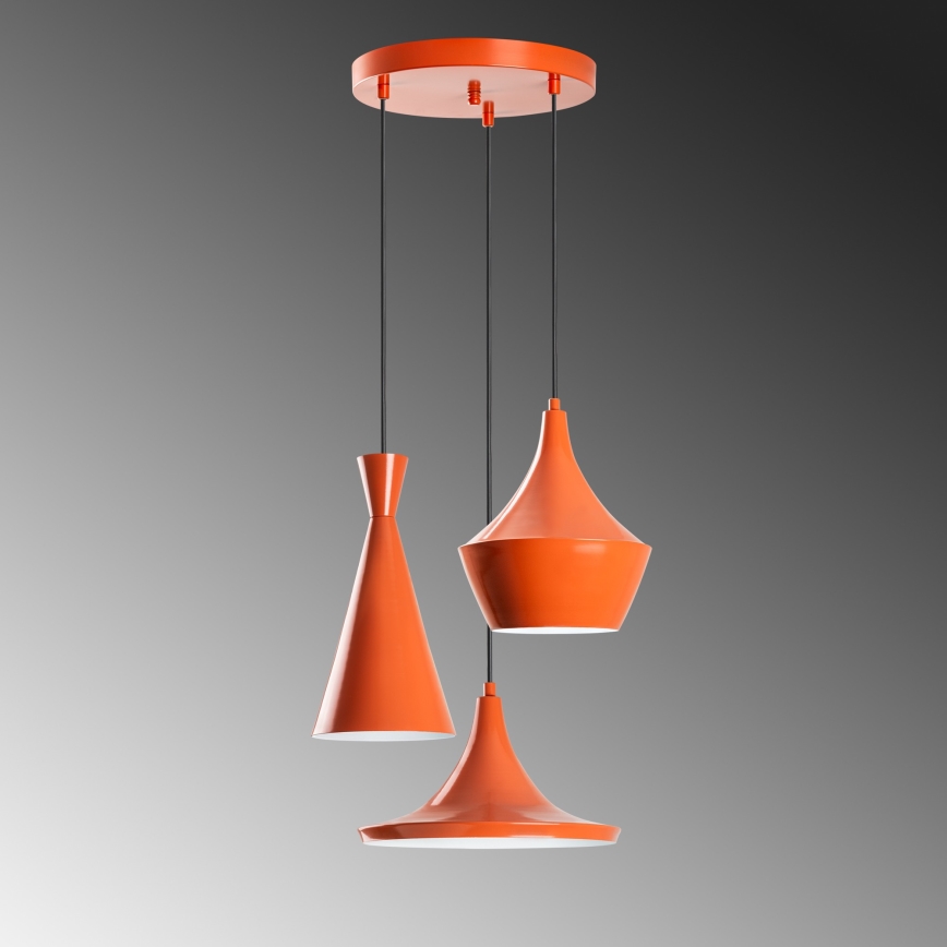 Riippuvalaisin kaapelilla TOM 3xE27/40W/230V oranssi
