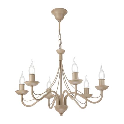 Riippuvalaisin ketjulla ANTON 6xE14/60W/230V beige