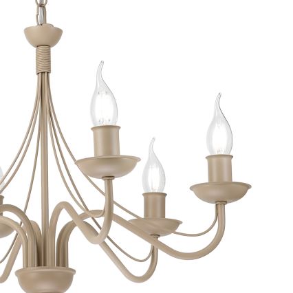 Riippuvalaisin ketjulla ANTON 6xE14/60W/230V beige