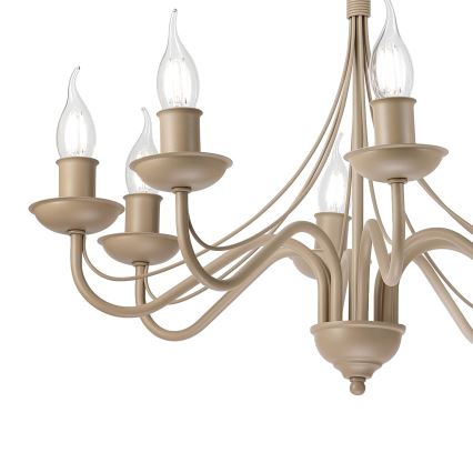 Riippuvalaisin ketjulla ANTON 8xE14/60W/230V beige