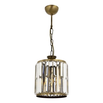 Riippuvalaisin ketjulla CRYSTALLINE 1xE27/6W/230V pronssinvärinen