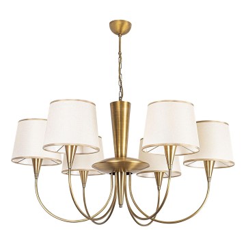 Riippuvalaisin ketjulla PARDO 6xE27/40W/230V kulta/kerma