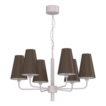 Riippuvalaisin ketjulla TORTOLA 6xE14/15W/230V ruskea/kerma