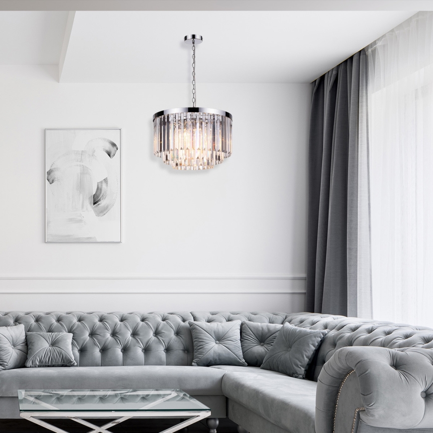 Riippuvalaisin ketjulla VETRO 5xE14/60W/230V kiiltävä kromi