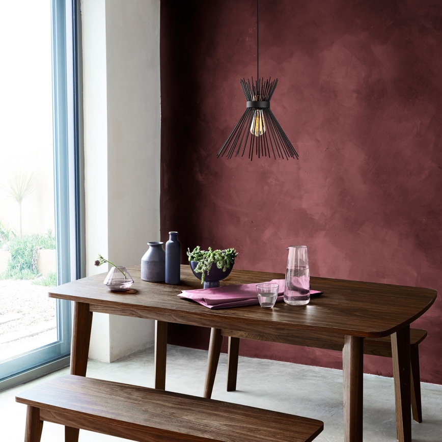 Riippuvalaisin KIRPI 1xE27/40W/230V musta