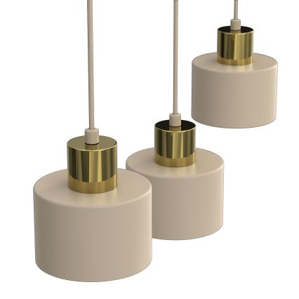 Riippuvalaisin köydellä PARKLA 3xE27/15W/230V beige/kultainen