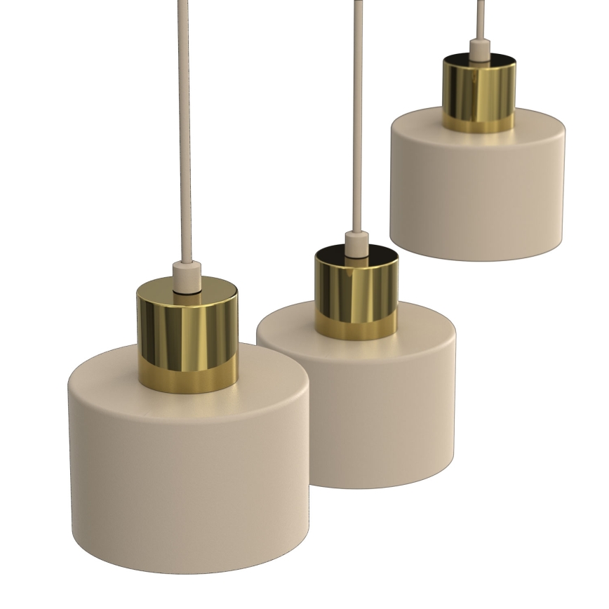 Riippuvalaisin köydellä PARKLA 3xE27/15W/230V beige/kultainen
