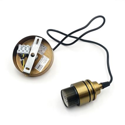 Riippuvalaisin langalla HECTOR 1xE27/15W/230V valkoinen/messinki halkaisija 14 cm