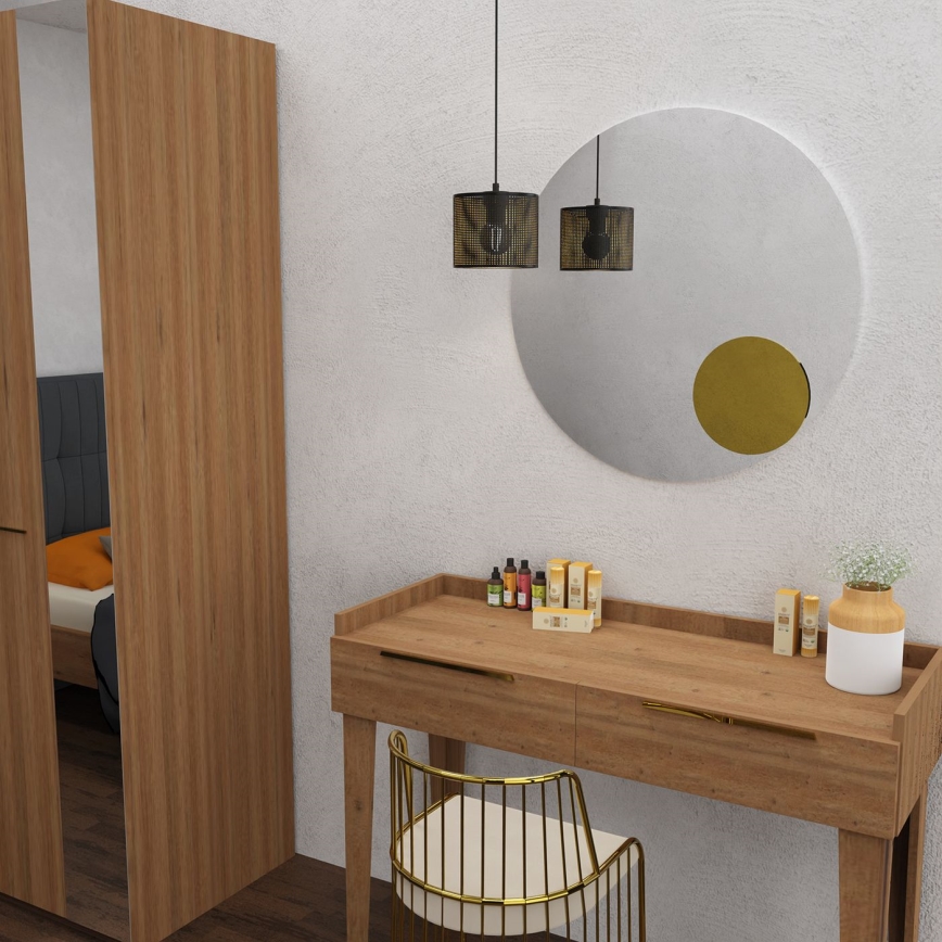 Riippuvalaisin LOFT SHADE 1xE27/60W/230V halk. 18 cm musta/kulta