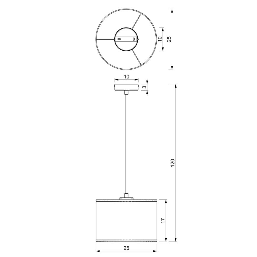 Riippuvalaisin LOFT SHADE 1xE27/60W/230V halk. 25 cm musta/kulta