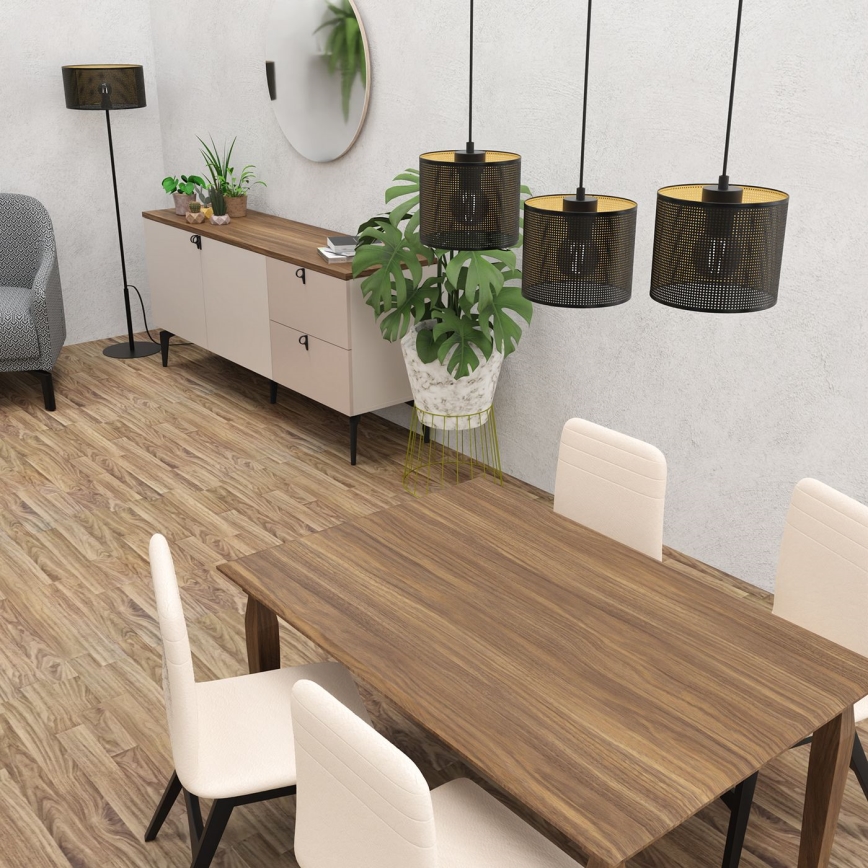 Riippuvalaisin LOFT SHADE 3xE27/60W/230V musta/kulta