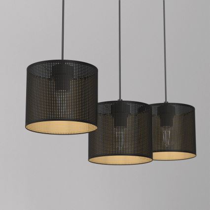 Riippuvalaisin LOFT SHADE 3xE27/60W/230V musta/kulta