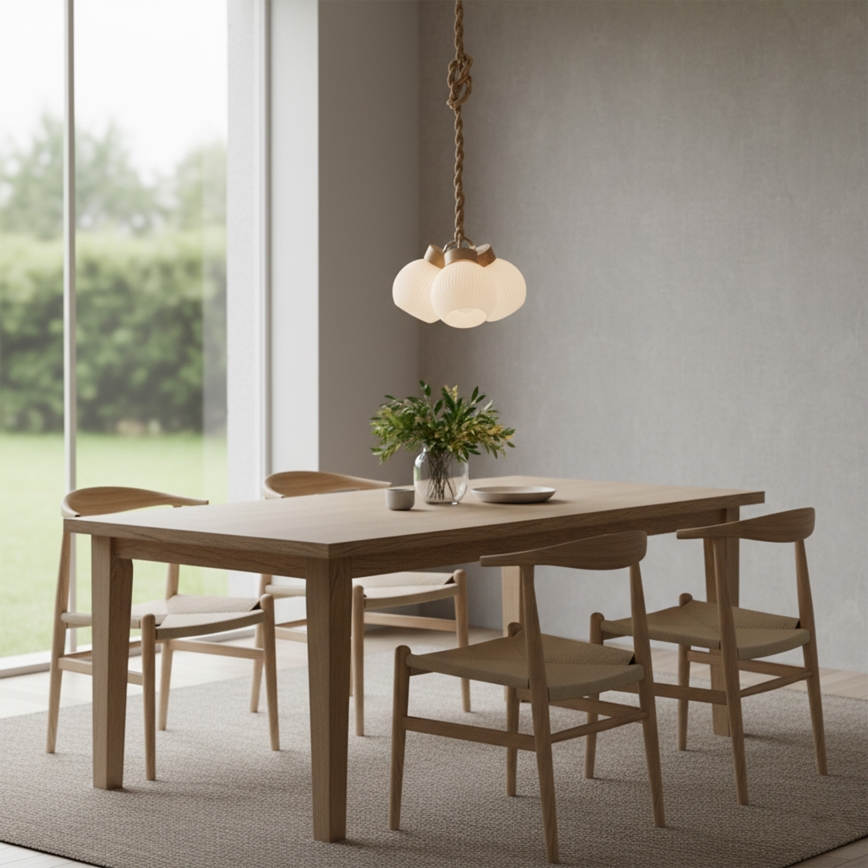Riippuvalaisin LOOMIS 3xE27/15W/230V 130 cm beige/tammi