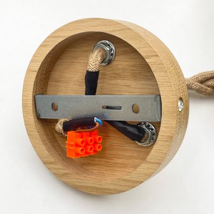 Riippuvalaisin LOOMIS 3xE27/15W/230V 130 cm beige/tammi